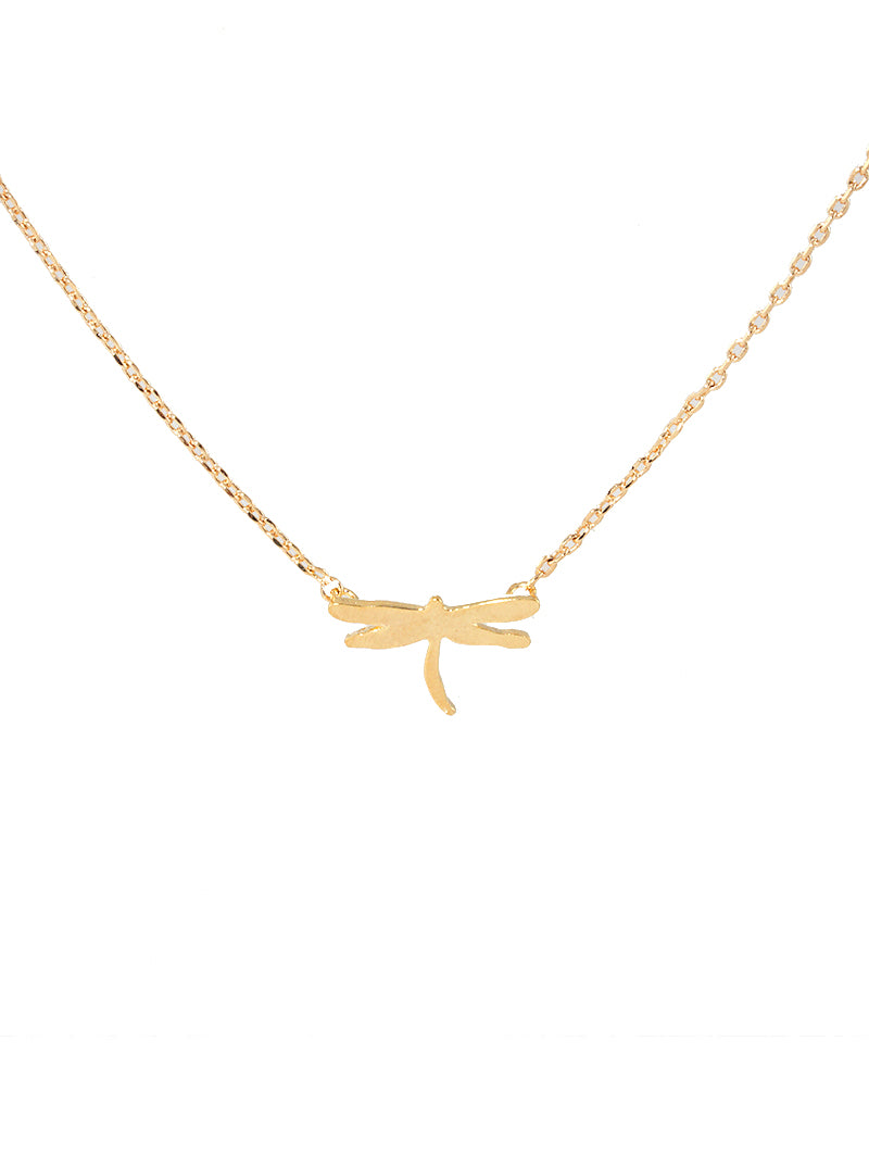 18k Gold Dipped Dragonfly Pendant Necklace