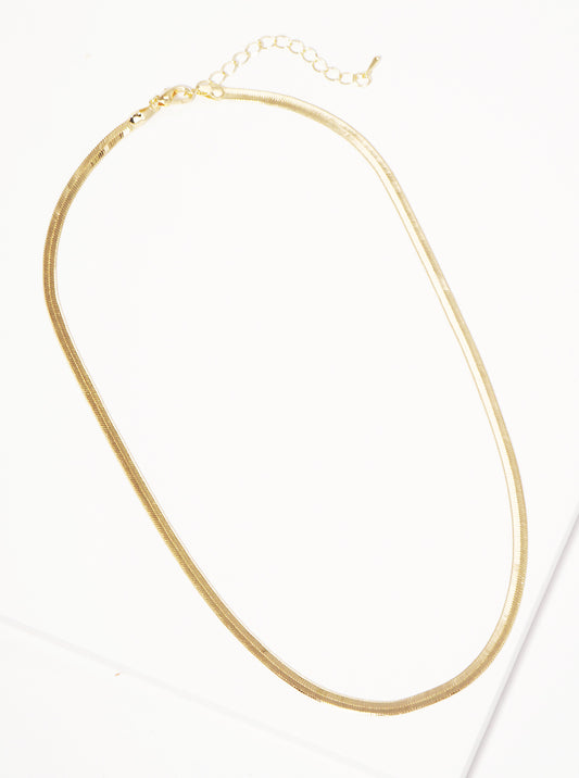 18k Gold Dipped Metal 3.5mm Herringbone Chain Necklace