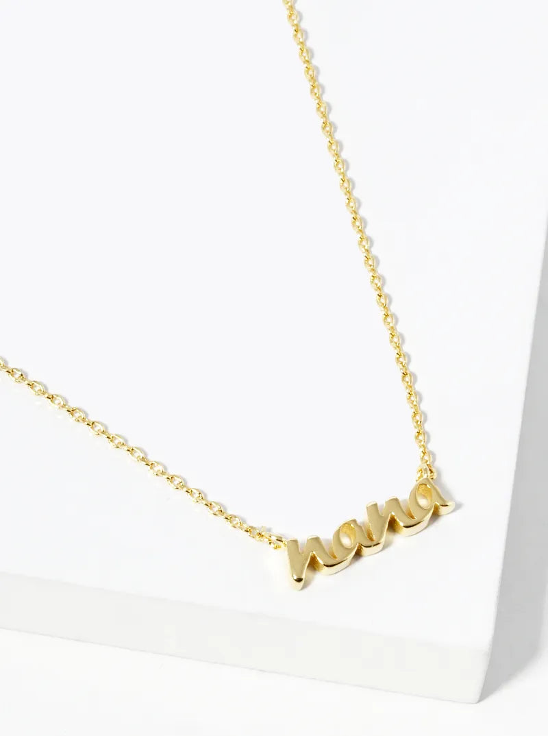 18k Gold Dipped Nana Pendant Delicate Necklace