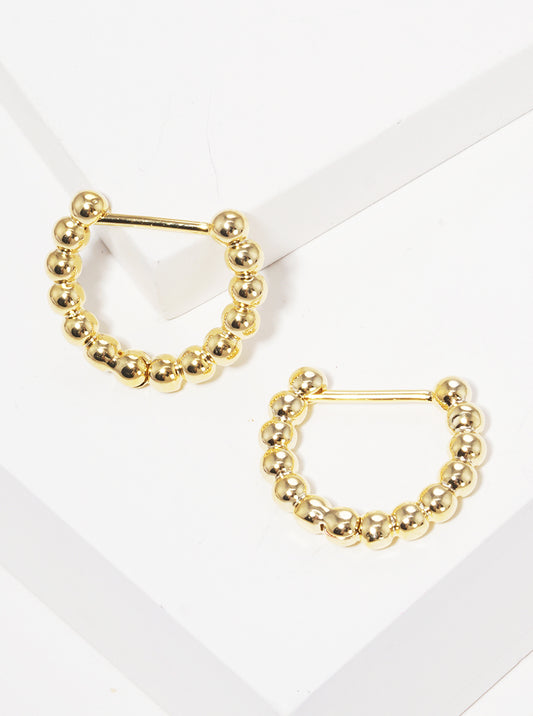 18k Gold Dipped 10mm Ball Shape Hoop Earrings