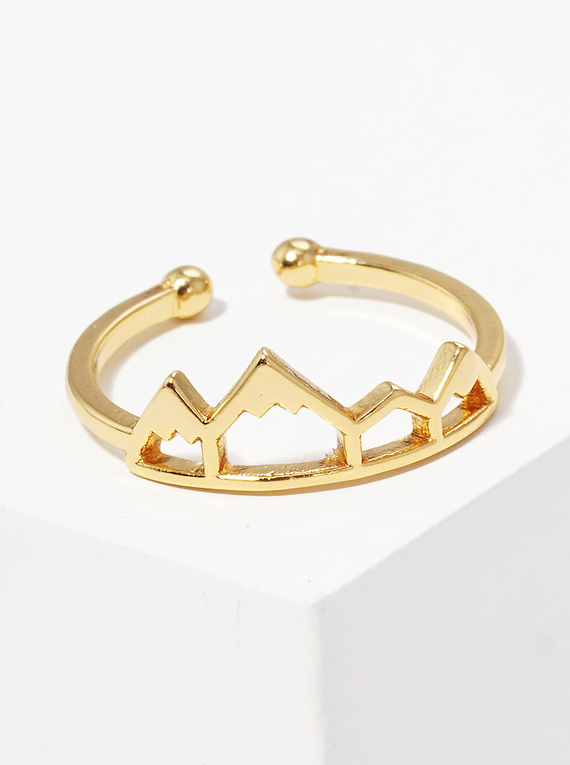 18k Gold Dipped Mountain Shape Adjustable Ring
