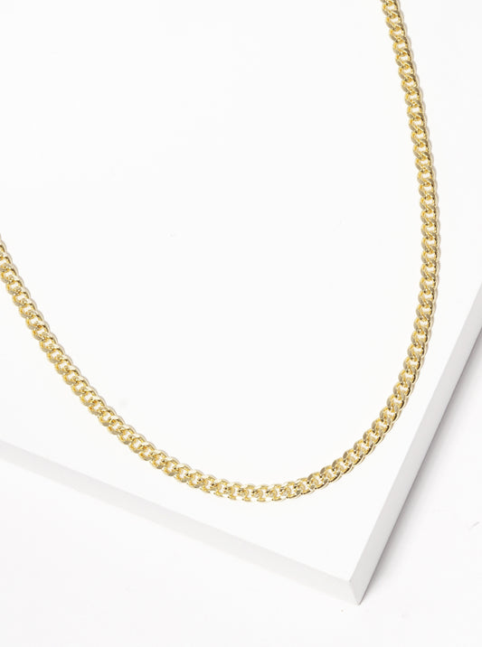 18k Gold Dipped 3mm Curb Chain Necklace