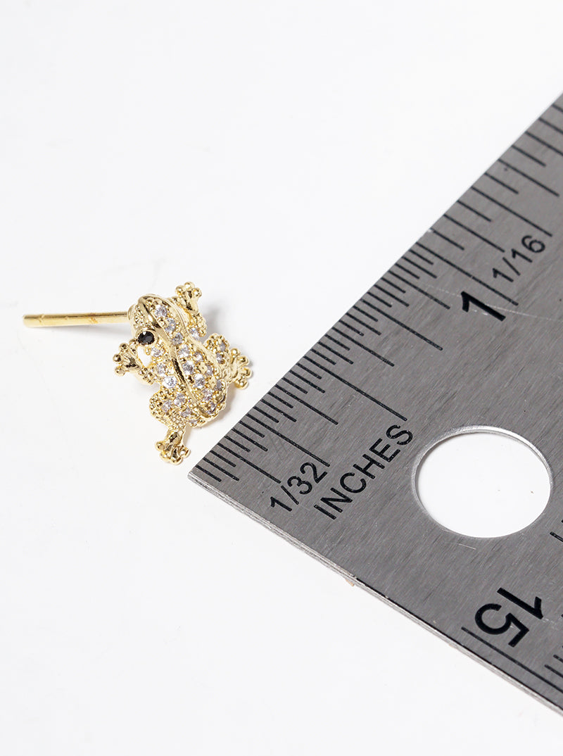 18K-Gold-Dipped Triangle Cubic-Zirconia Post Stud Earrings