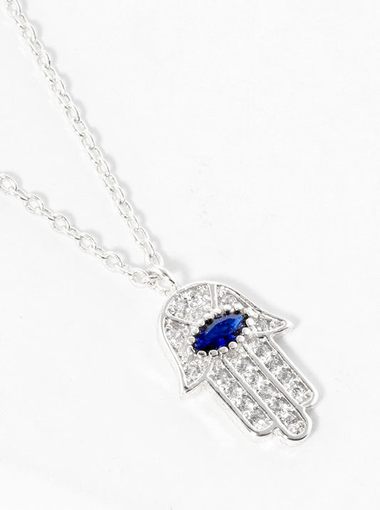White Gold Dipped CZ Pave Round Pendant Delicate Necklace