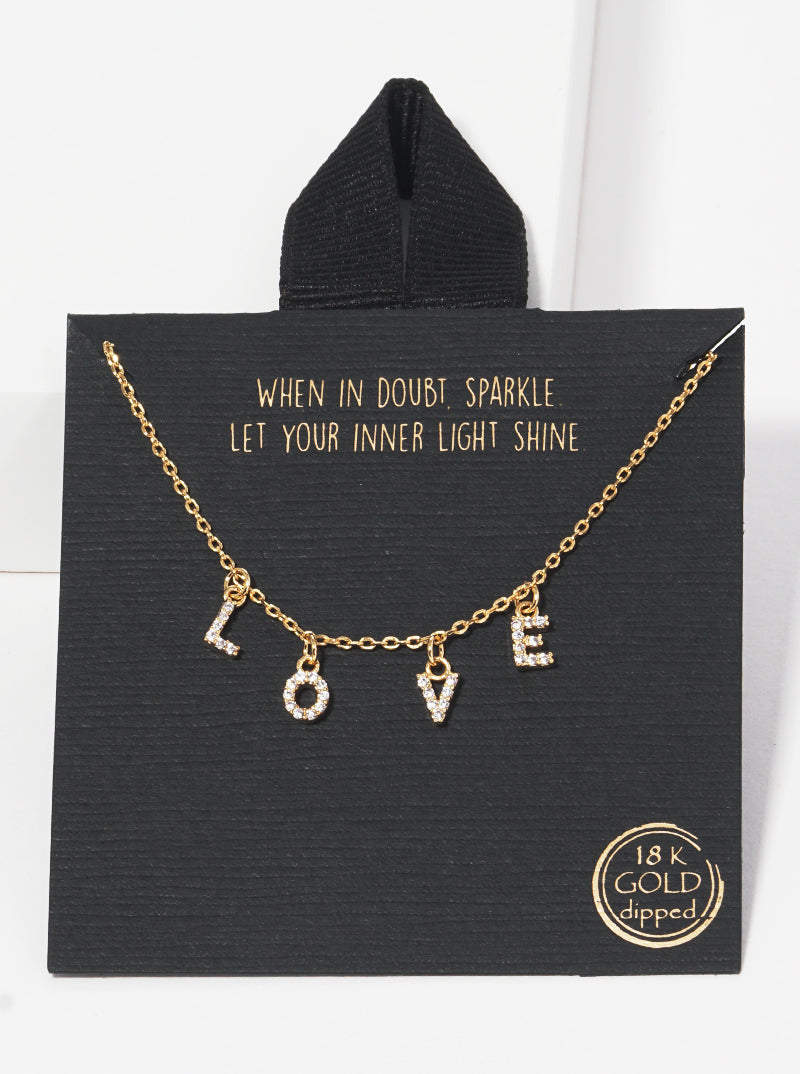 GOLD DIPPED CZ PAVE ROUND PENDANT NECKLACE