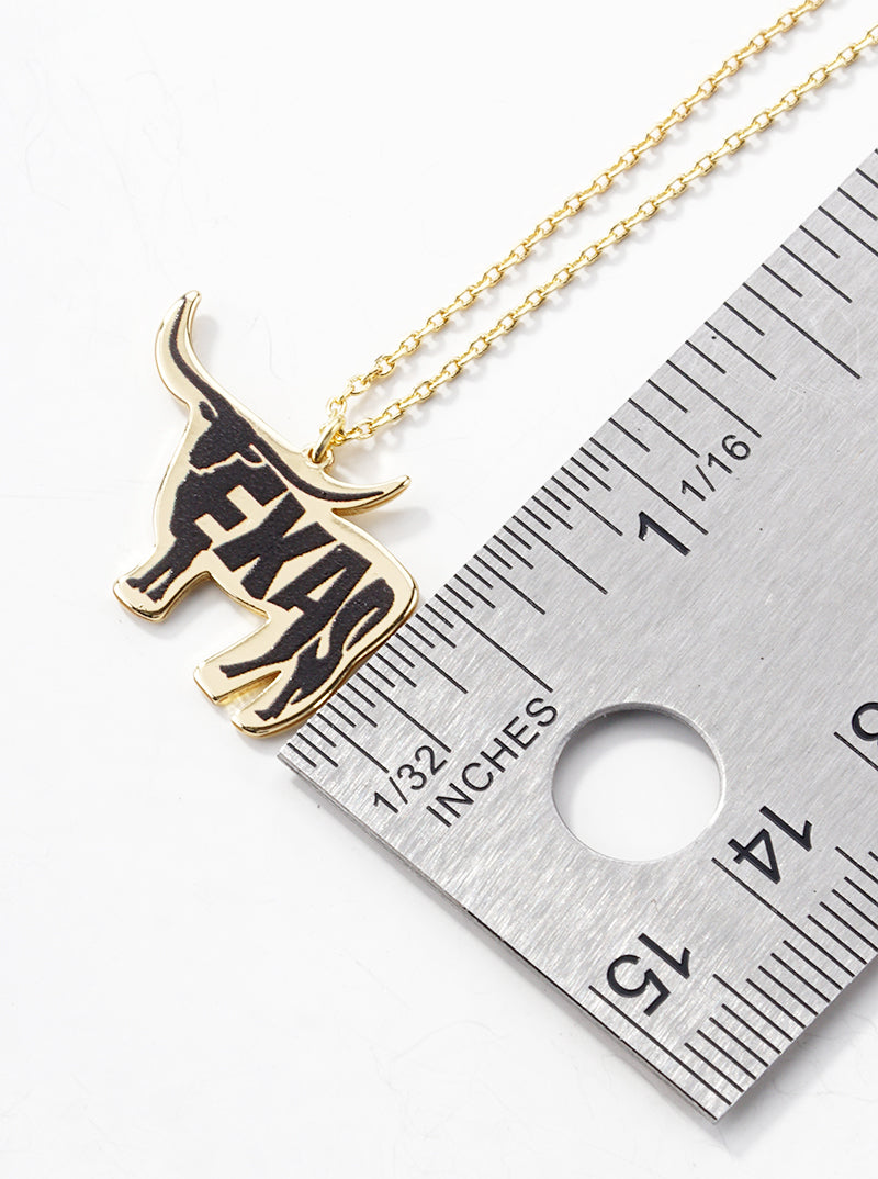 18k Gold Dipped Texas Longhorn Pendant Necklace