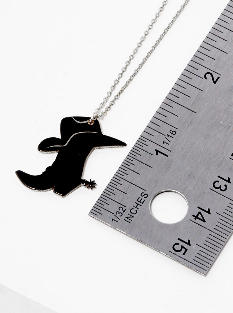 18k Gold Dipped Cowgirl Boot And Hat Pendant Necklace