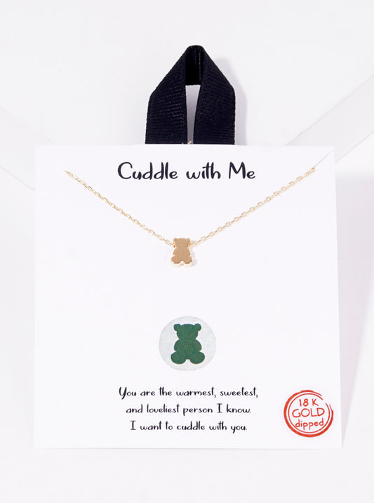 18k Gold Dipped Dainty Teddy Bear Pendant Necklace