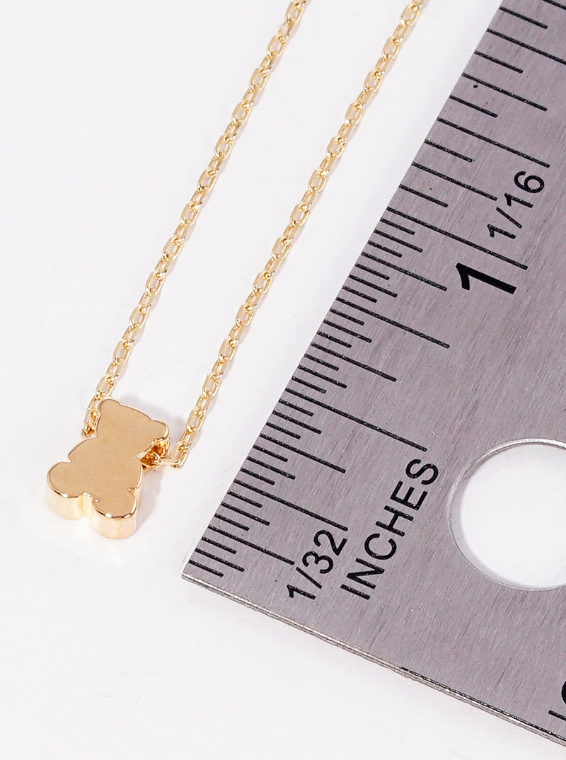 18k Gold Dipped Dainty Teddy Bear Pendant Necklace