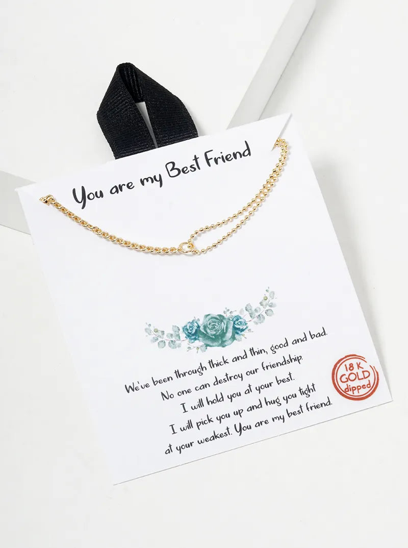 18k Gold Dipped Delicate Curb And Ball Chain Necklace
