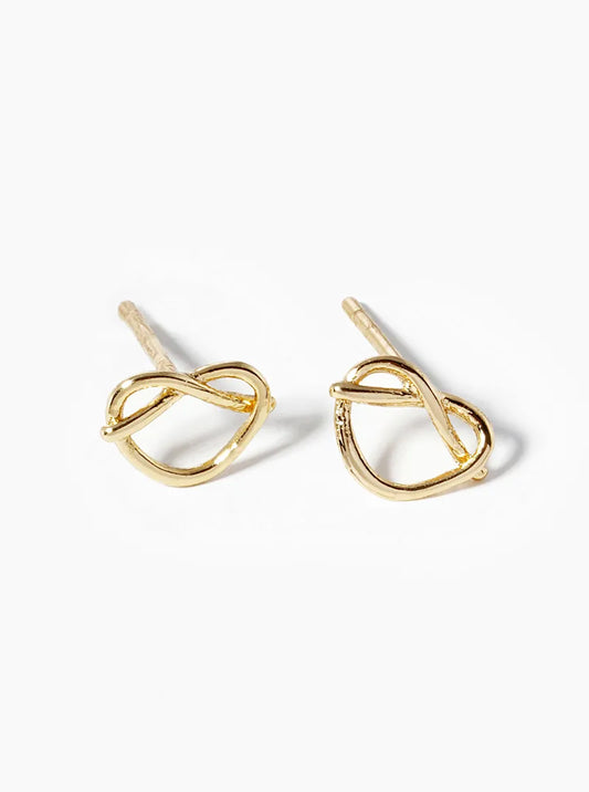 18k Gold Dipped Delicate Love Knot Post Stud Earrings