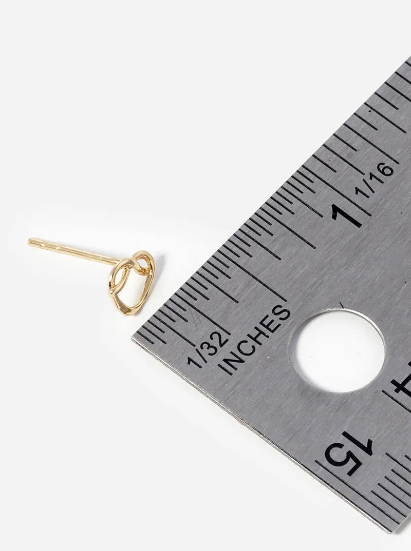 18k Gold Dipped Delicate Love Knot Post Stud Earrings