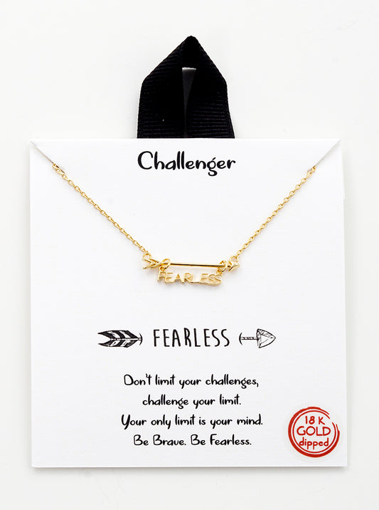 18k Gold Dipped Fearless Hanging Arrow Pendant Necklace