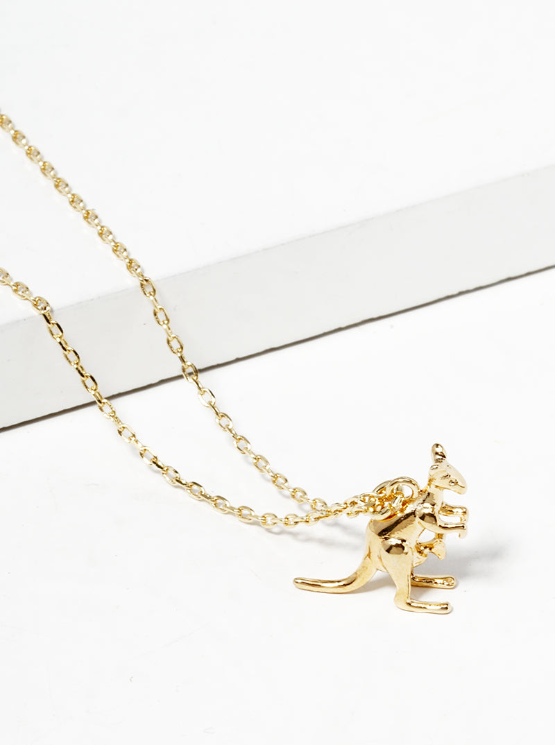 18k Gold Dipped Kangaroo Pendant Necklace