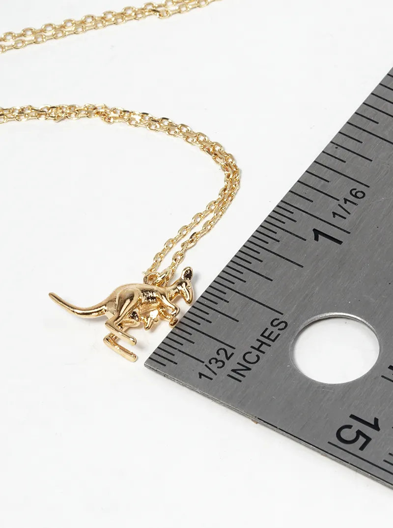 18k Gold Dipped Kangaroo Pendant Necklace