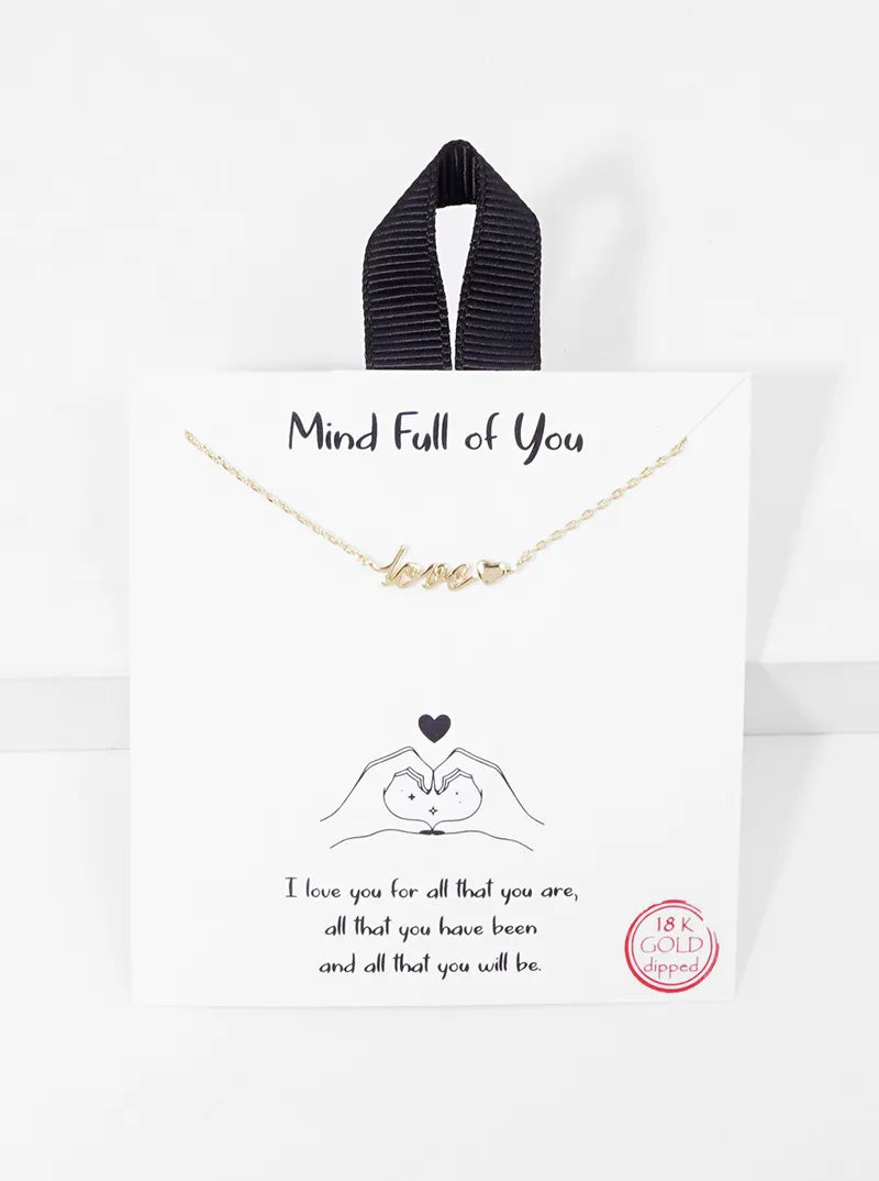 18k Gold Dipped Love Pendant Delicate Necklace