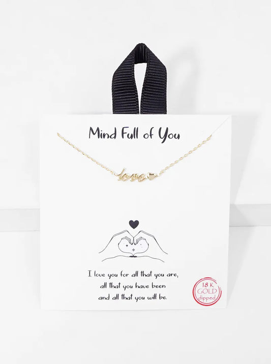 18k Gold Dipped Love Pendant Delicate Necklace