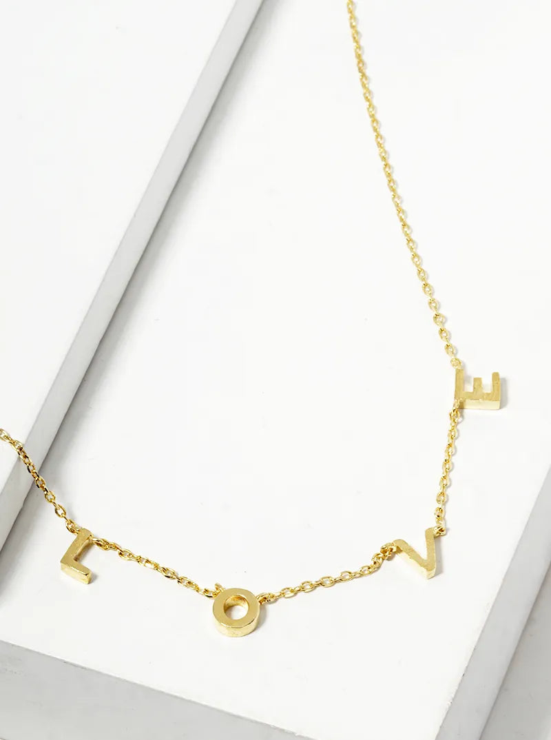 18k Gold Dipped Love Station Necklace