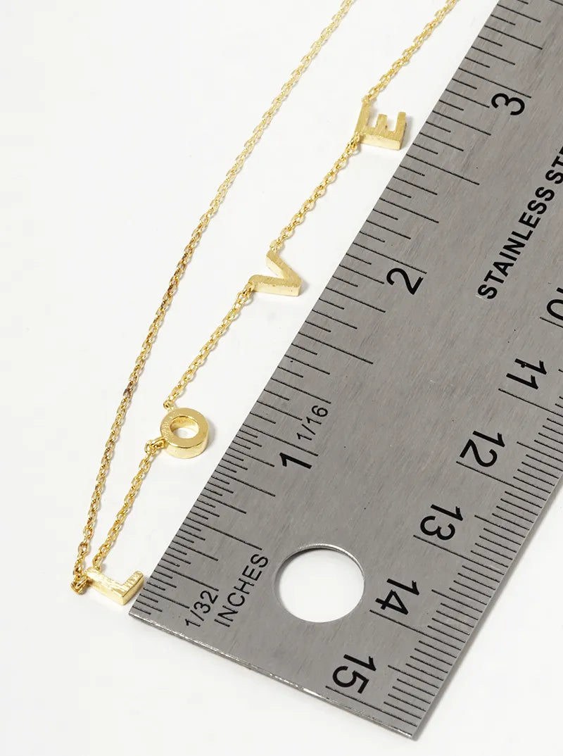 18k Gold Dipped Love Station Necklace