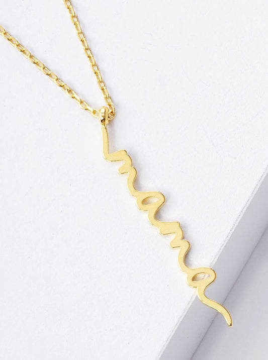 18k Gold Dipped Mama Pendant Necklace