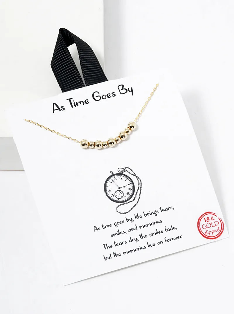 18k Gold Dipped Metal Bead Pendant Necklace