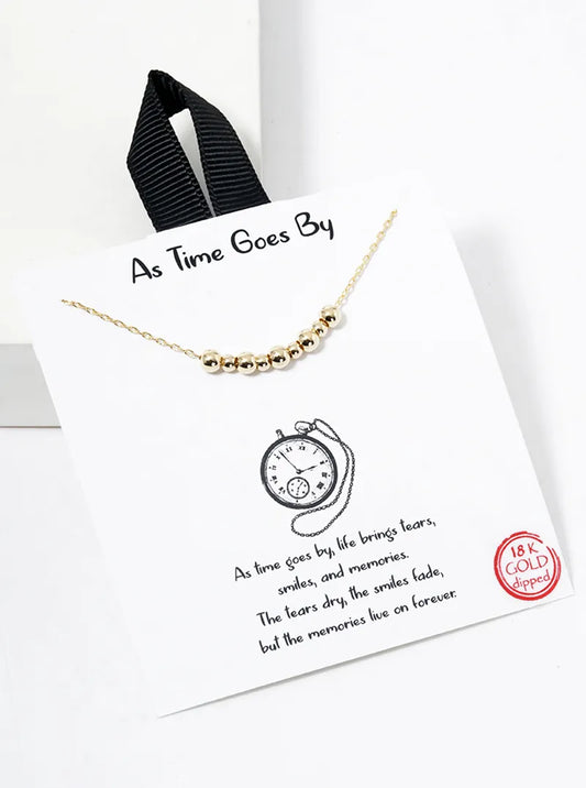 18k Gold Dipped Metal Bead Pendant Necklace