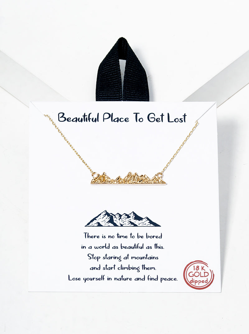 18k Gold Dipped Mountain Pendant Necklace