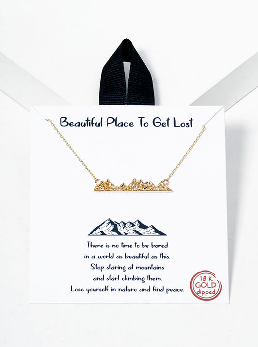 18k Gold Dipped Mountain Pendant Necklace