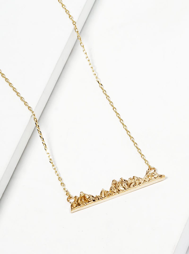 18k Gold Dipped Mountain Pendant Necklace