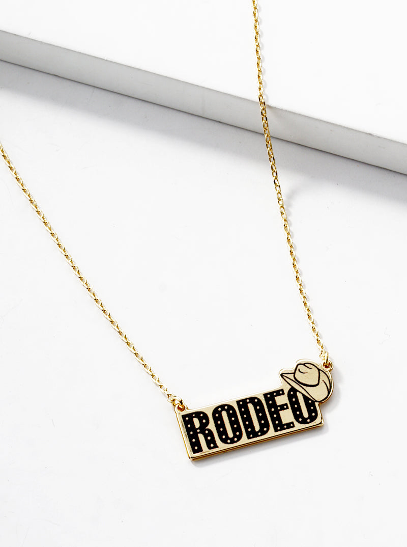 18k Gold Dipped Rodeo Cowboy Pendant Necklace