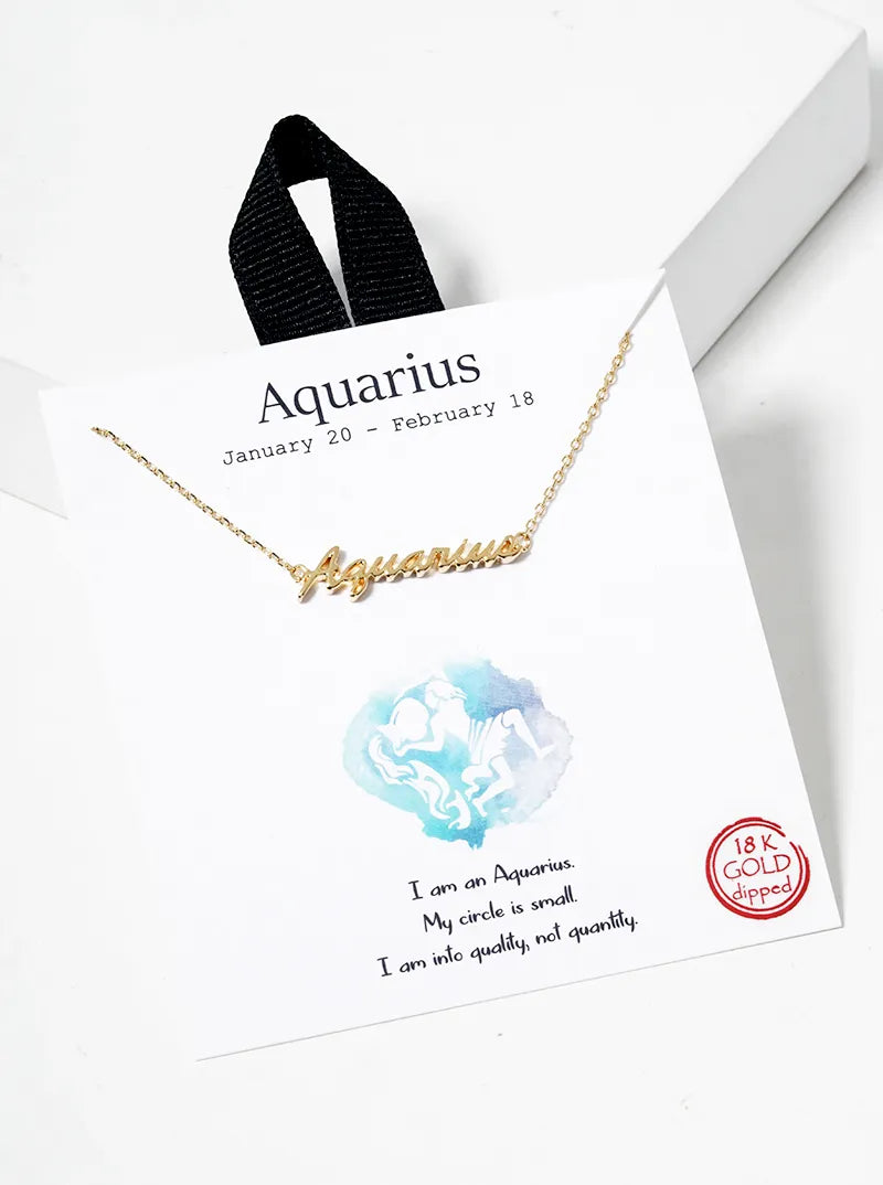 18k Gold Dipped Zodiac Pendant Delicate Necklace