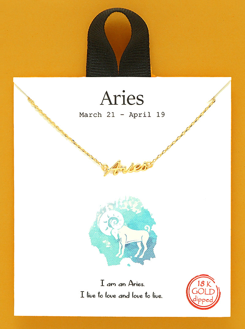 18k Gold Dipped Zodiac Pendant Delicate Necklace
