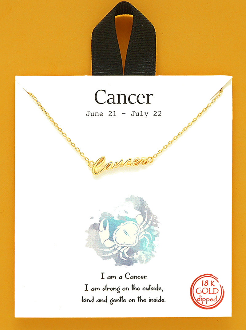 18k Gold Dipped Zodiac Pendant Delicate Necklace