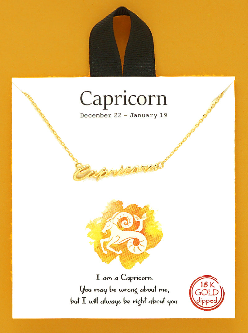 18k Gold Dipped Zodiac Pendant Delicate Necklace