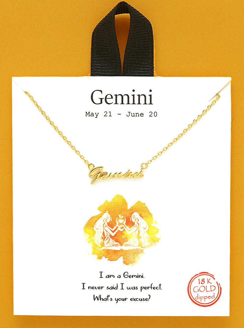 18k Gold Dipped Zodiac Pendant Delicate Necklace