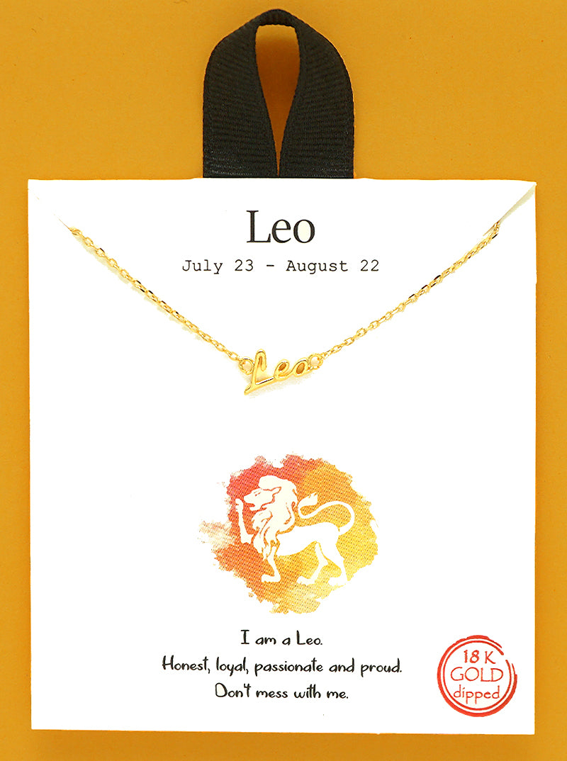 18k Gold Dipped Zodiac Pendant Delicate Necklace