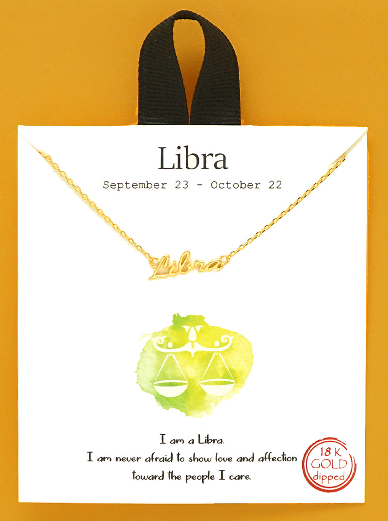 18k Gold Dipped Zodiac Pendant Delicate Necklace