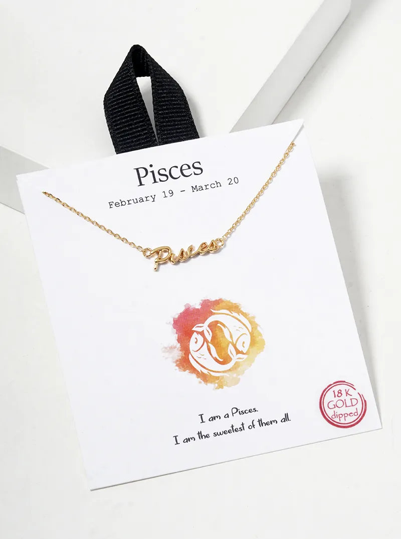 18k Gold Dipped Zodiac Pendant Delicate Necklace