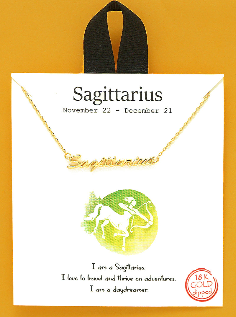 18k Gold Dipped Zodiac Pendant Delicate Necklace