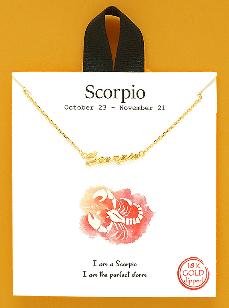18k Gold Dipped Zodiac Pendant Delicate Necklace