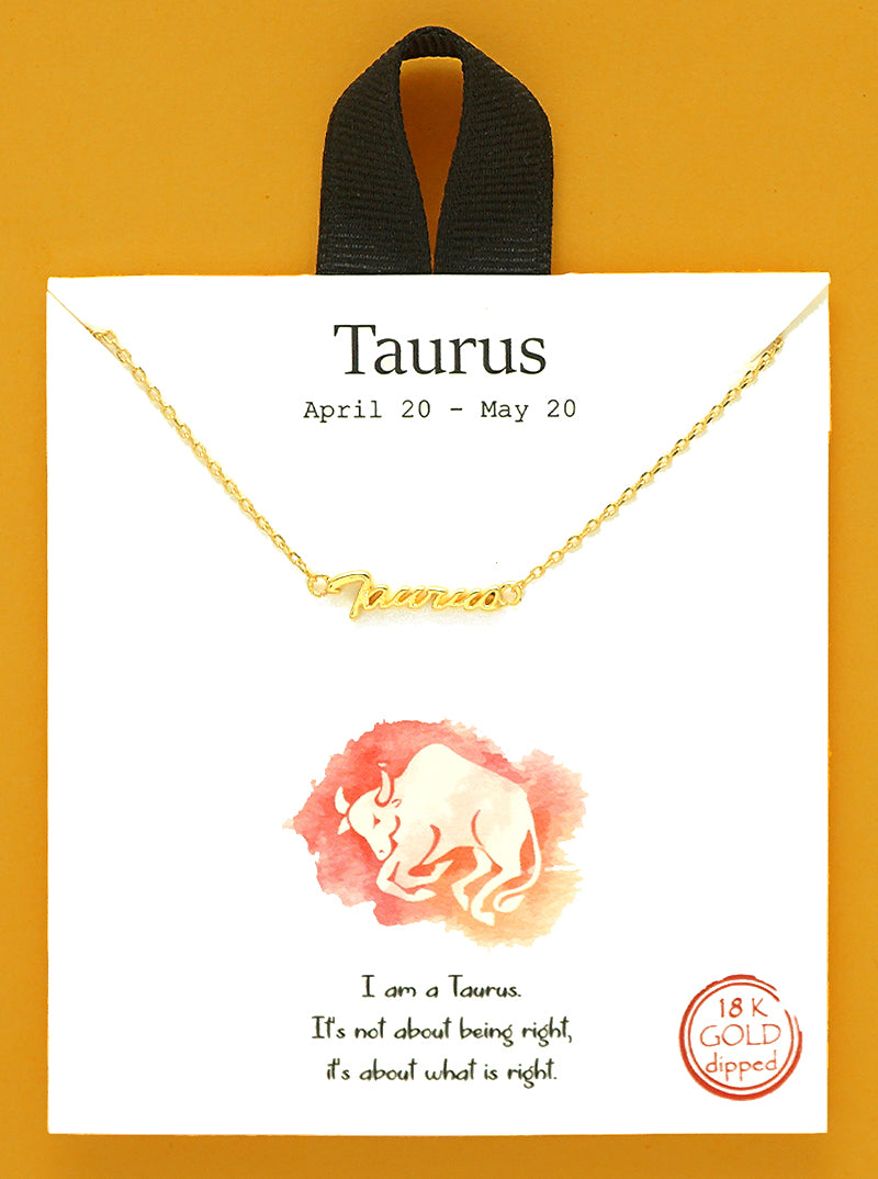 18k Gold Dipped Zodiac Pendant Delicate Necklace