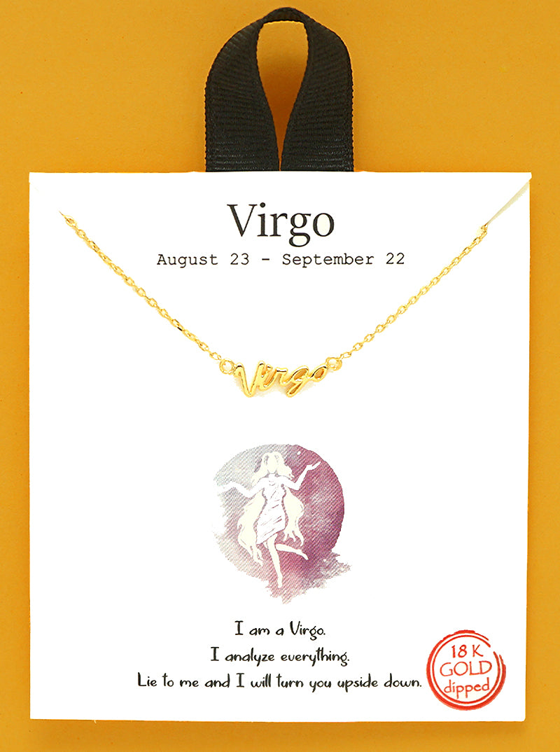 18k Gold Dipped Zodiac Pendant Delicate Necklace