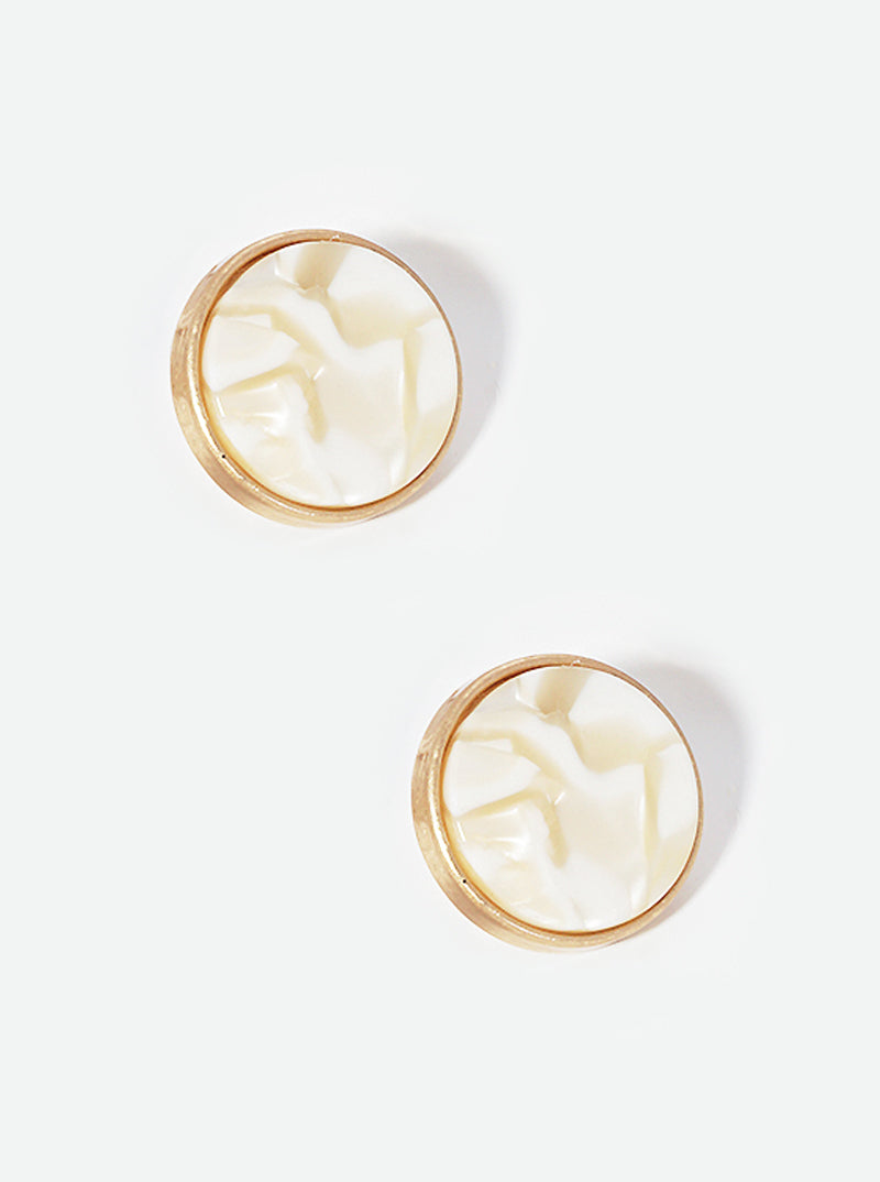 18mm Round-Shaped Button Stud Earrings