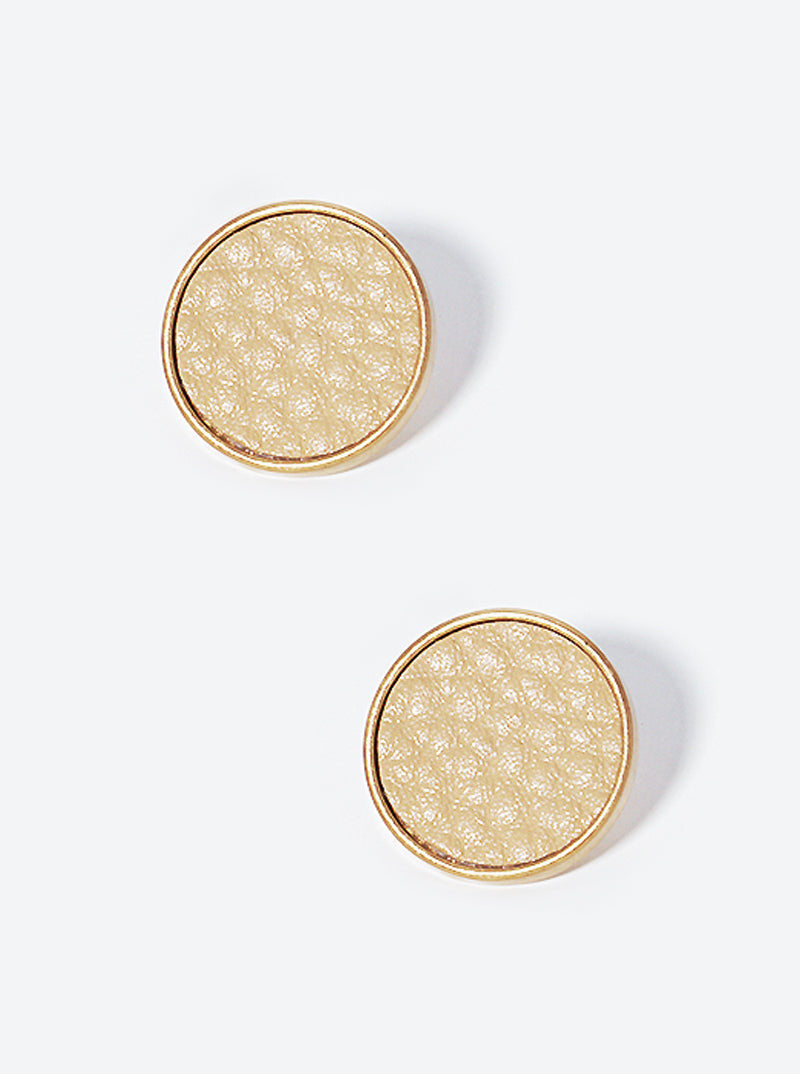 18mm Round-Shaped Button Stud Earrings