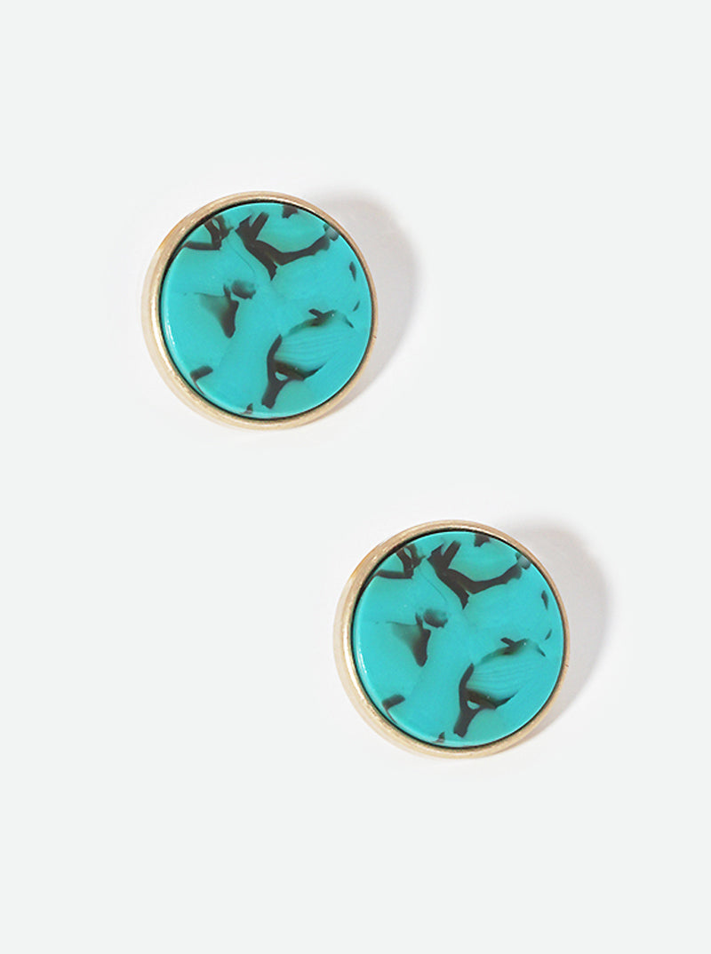 18mm Round-Shaped Button Stud Earrings