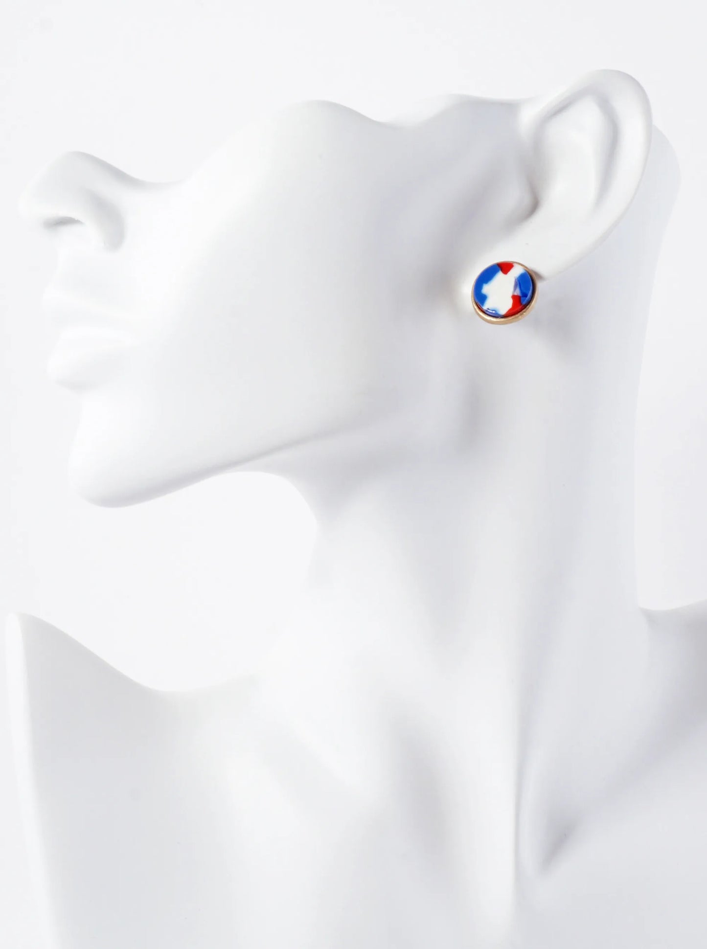18mm Round-Shaped Button Stud Earrings