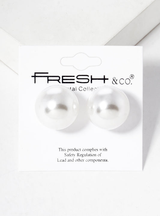 18mm Pearl Post Stud Earrings