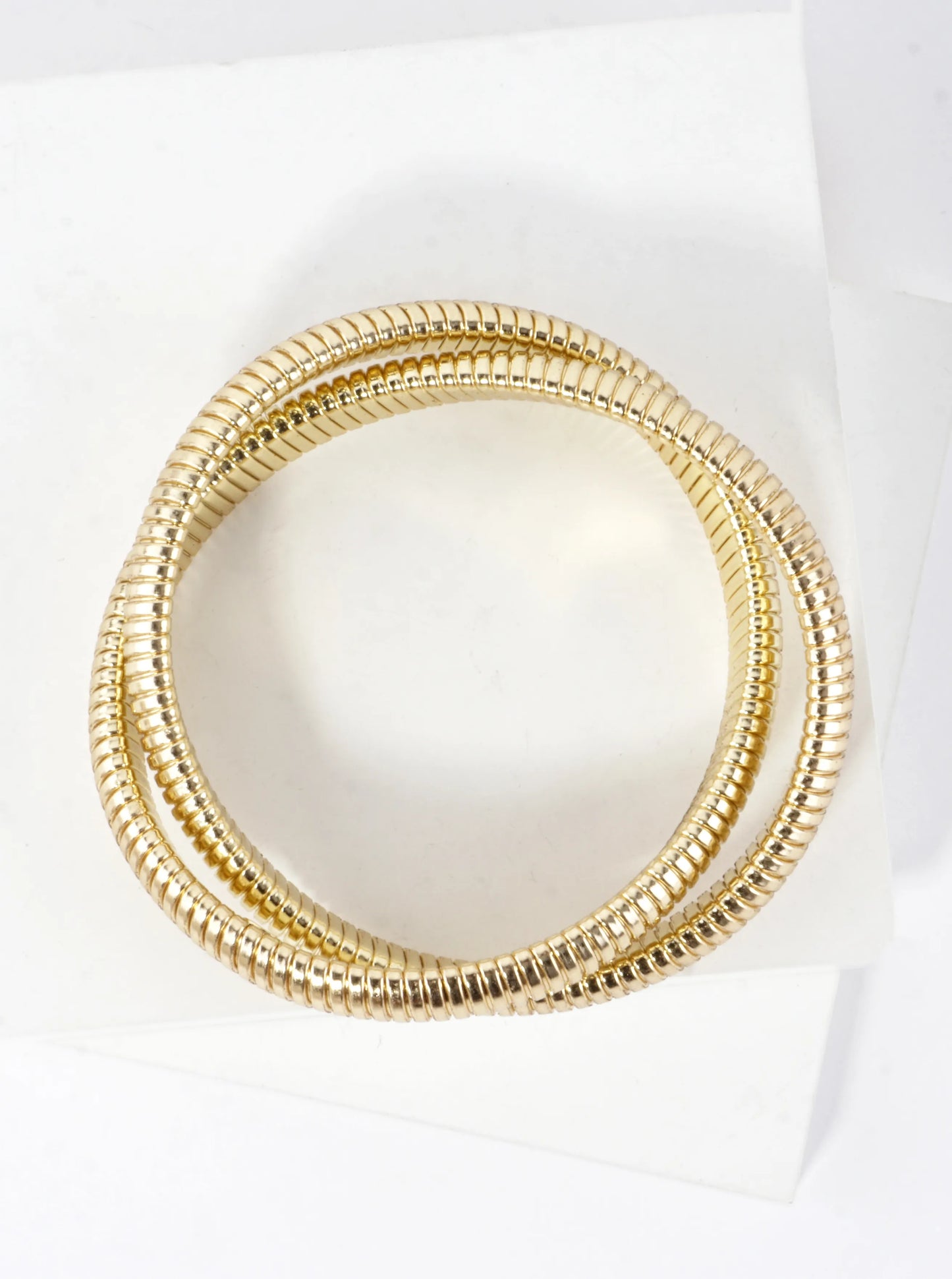 2 Intertwined Omega Stretch Bangle Bracelet