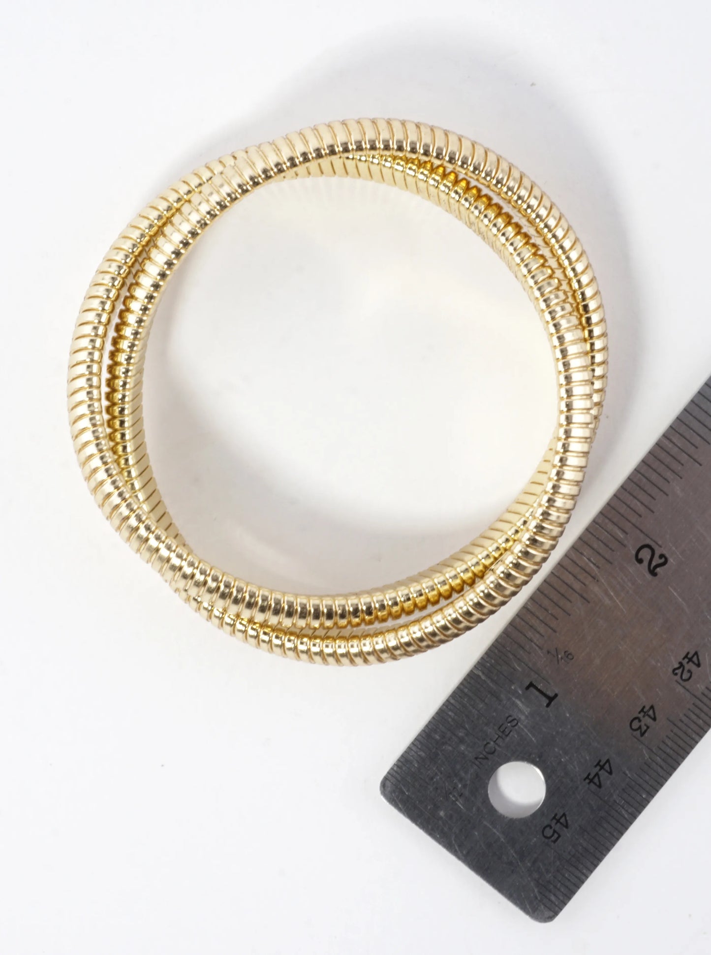 2 Intertwined Omega Stretch Bangle Bracelet