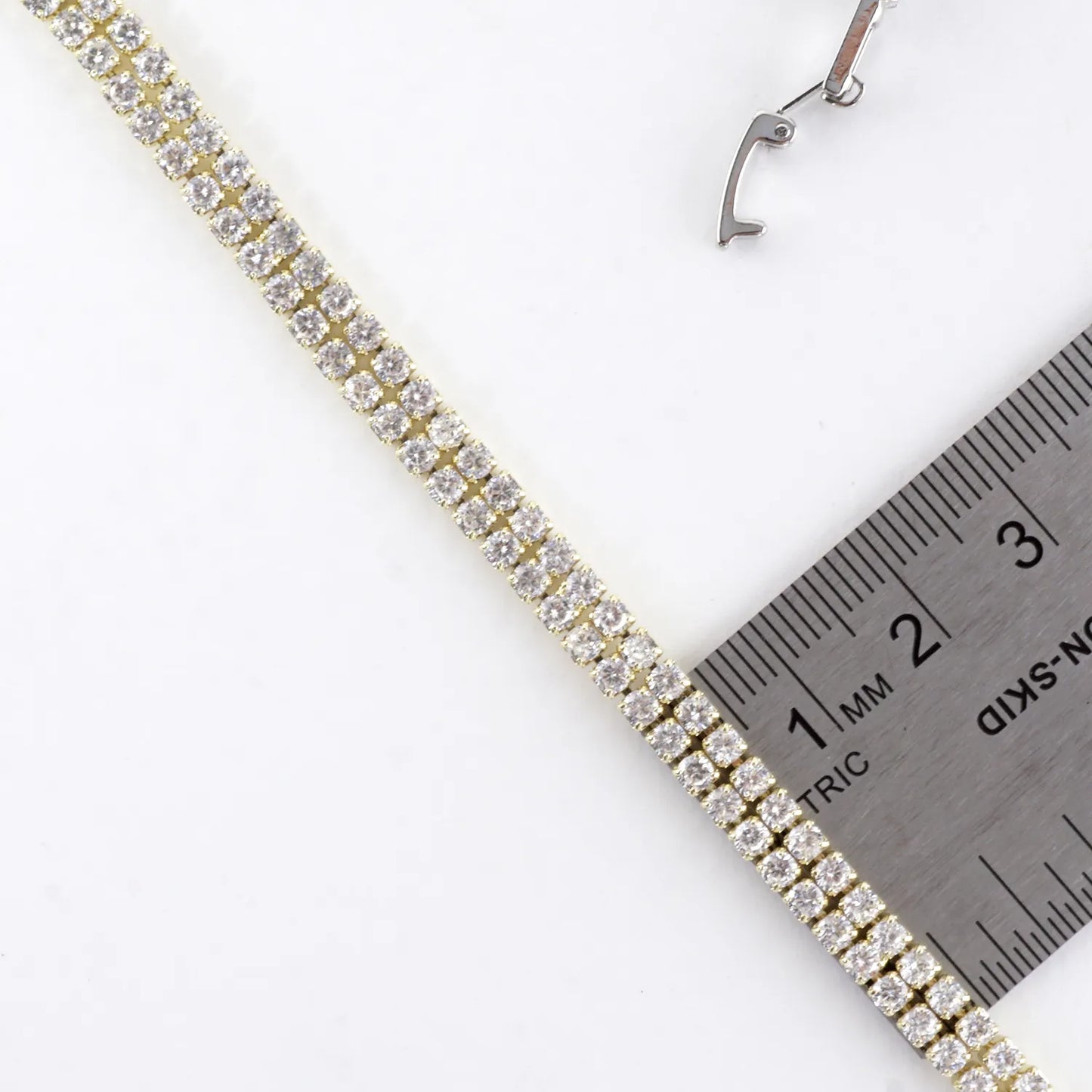 2 Line 2mm Cubic Zirconia Sparkle Tennis Bracelet